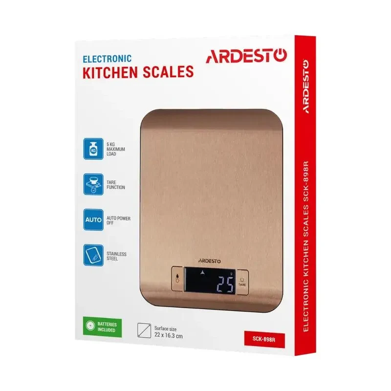 Electronic kitchen scales Ardesto SCK-898R, Bronze 5