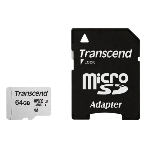 Memory Card Transcend MicroSDXC Class 10, 64GB (TS64GUSD300S-A)
