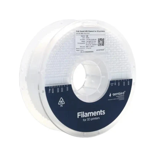 Filament for 3D printer Gembird 3DP-ABS1.75HY-01-W, ABS, White, 1.75 mm, 1kg