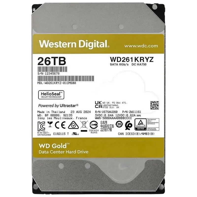 HDD (Spindle Drive) Western Digital WD Gold, 3.5", 26 TB <WD261KRYZ> 3