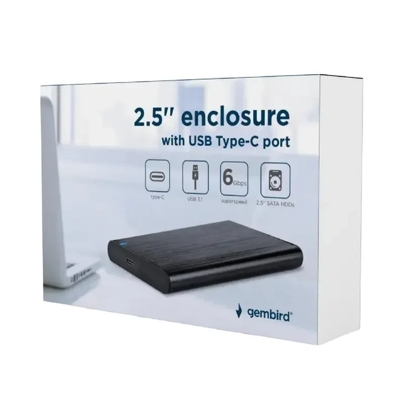 External Case Gembird EE2-U3S-6, Black (EE2-U3S-6) 3