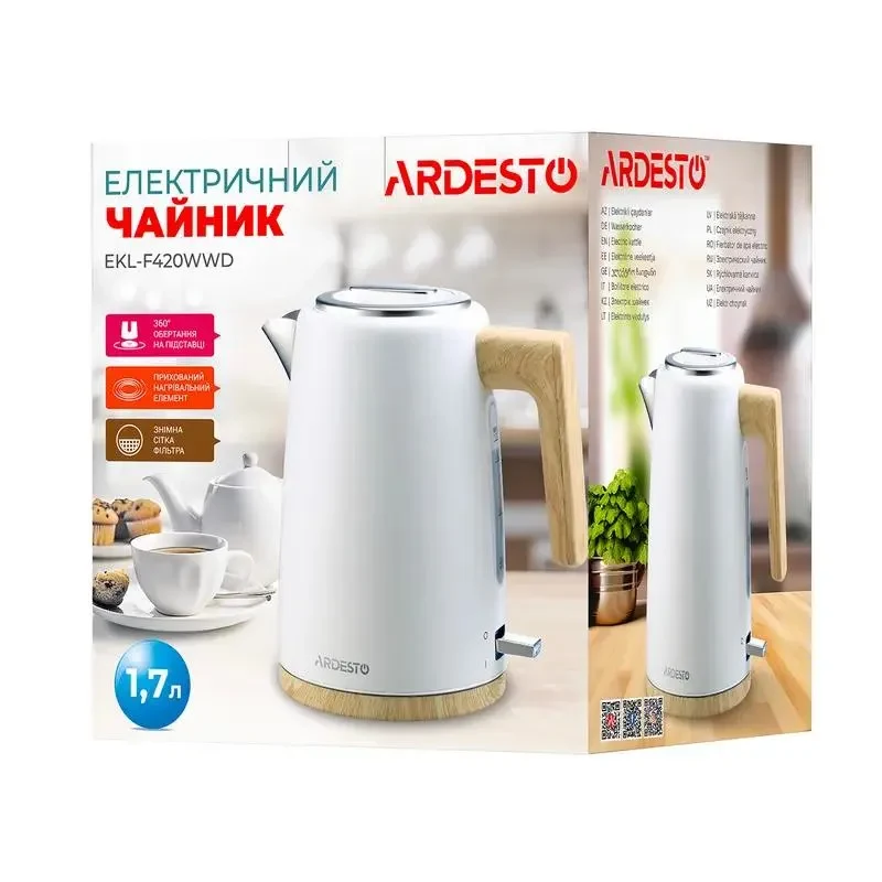 Electric Kettle Ardesto EKL-F420WWD, White 4