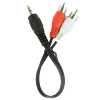 Audio Adapter Cablexpert CCA-458/0.2, 3.5mm 3-pin (M) - 2x RCA (M), 0,2m, Black