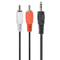 Audio Adapter Cablexpert CCA-458/0.2, 3.5mm 3-pin (M) - 2x RCA (M), 0,2m, Black 2