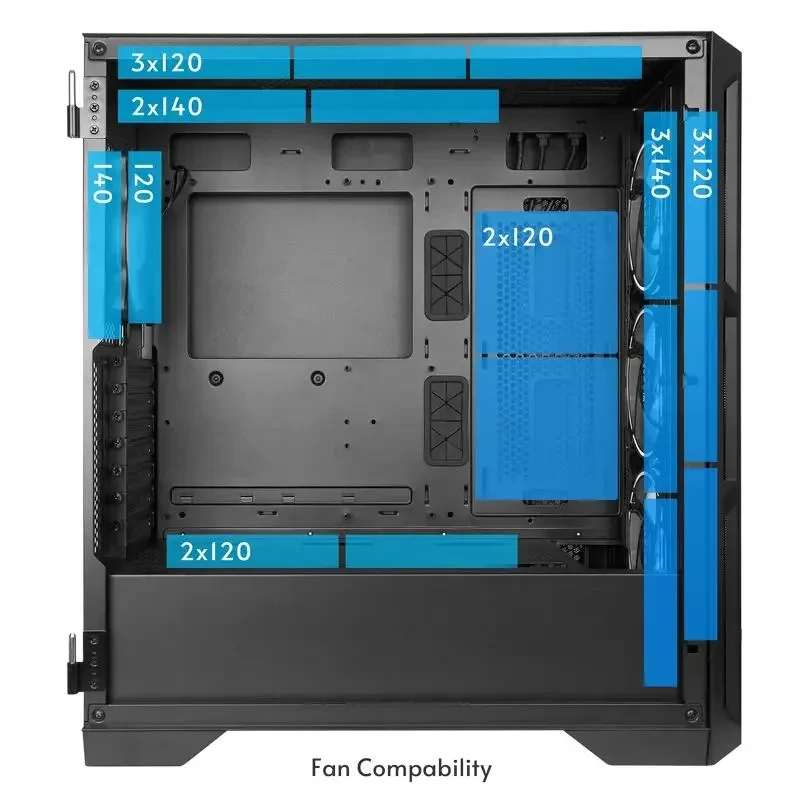 PC Case Chieftec APEX Lumo, Midi-Tower, w/o PSU, Black 4