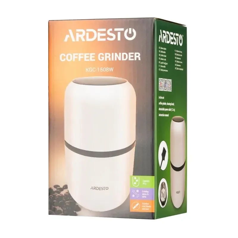 Coffee Grinder Ardesto KGC-1508W, White 7
