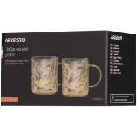Set of cups Ardesto Shine AR2626GS, 260 ml, 2 pcs, Golden