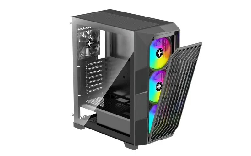 Carcasa XILENCE BREEZE II (XG181) / w/oPSU / Side panel / 3x ARGB 120mm + 1x120mm / ATX / Black 3