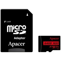 Memory Card Apacer microSDHC UHS-I U1 Class 10, 64GB  2