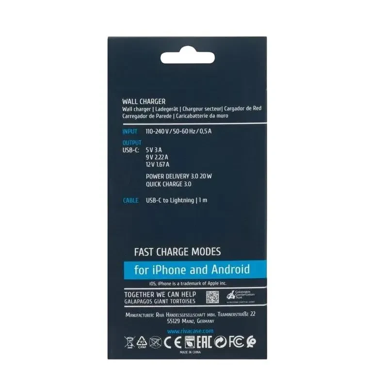 Wall Charger Rivacase PS4101 WD5, 20W, White 5