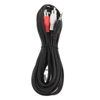 Audio Cable Cablexpert CCA-458-5M, 3.5mm 3-pin (M) - 2x RCA (M), 5m, Black 2
