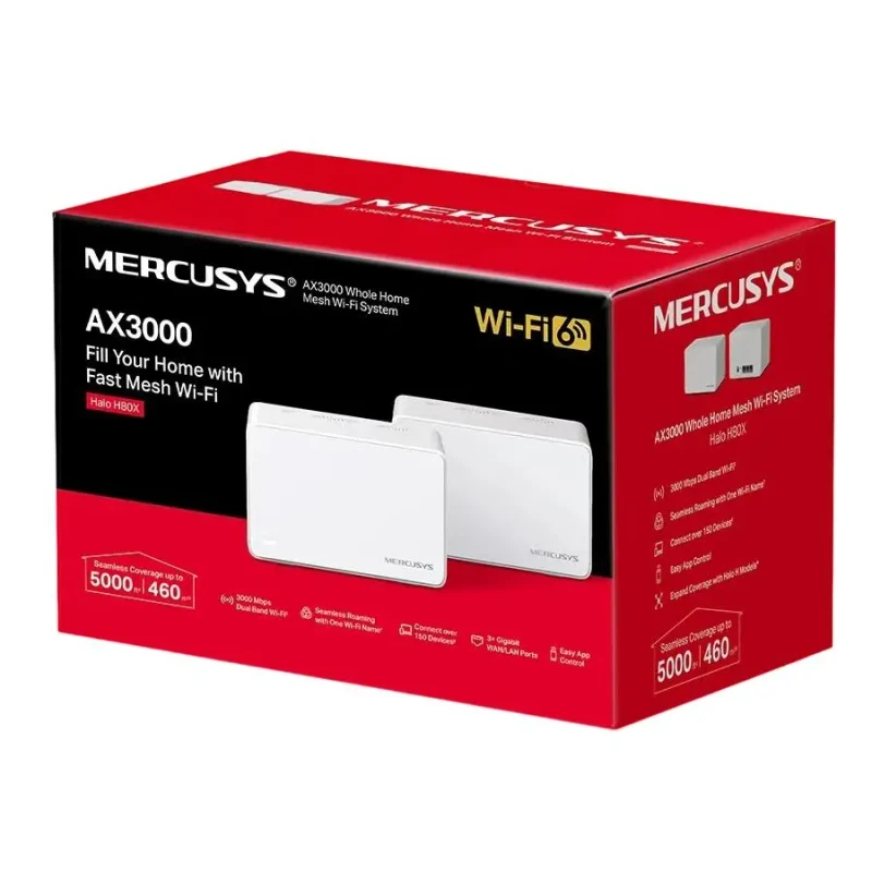 Whole Home Mesh Wi-Fi System MERCUSYS Halo H80X (2-pack), White 3