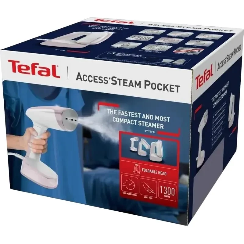 Manual steamer Tefal DT3050E1, White/Pink 4