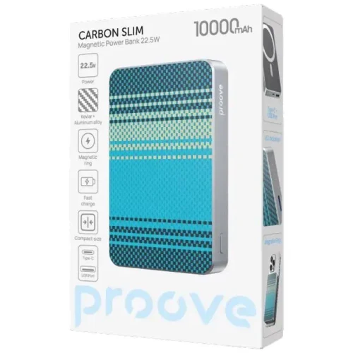 Power Bank Proove Carbon Slim 22.5W, 10000mAh, Blue