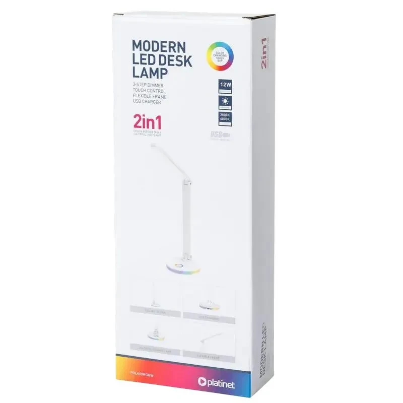 Desk Lamp Platinet PDL400RGB, White 7