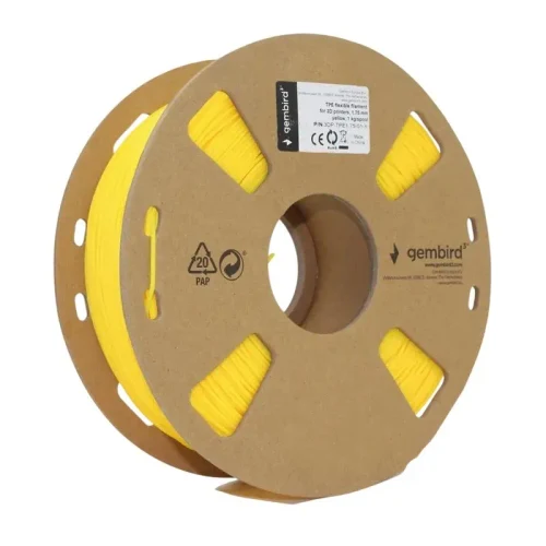 Filament for 3D printer Gembird 3DP-TPE1.75-01-Y, TPE, Yellow, 1.75 mm, 1kg