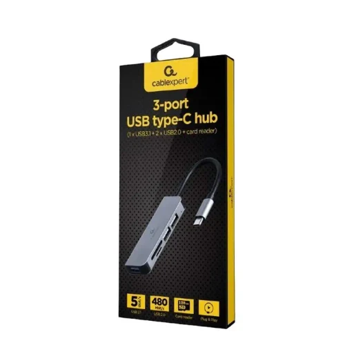 USB Hub Gembird UHB-CM-CRU3P1U2P2-01, Silver