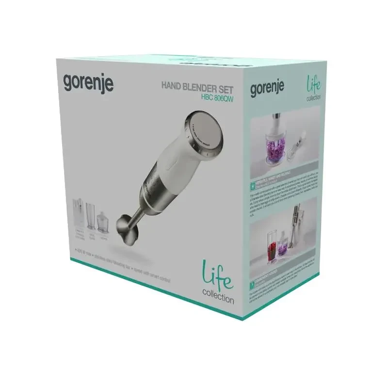 Hand blender Gorenje Life collection HBC806QW, White 2
