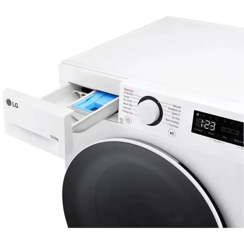 Combo Washer-Dryer LG F4DR510S0W, 10kg, White 10