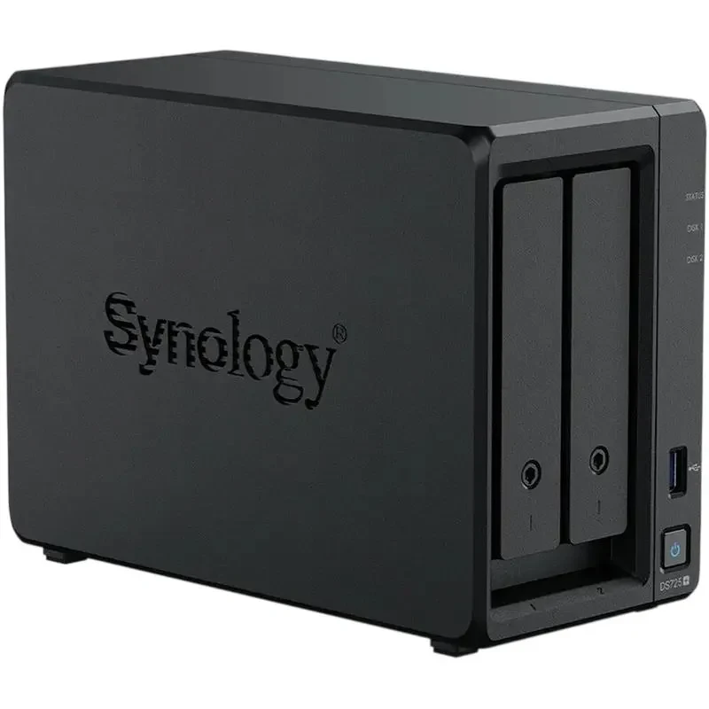 SYNOLOGY  "DS725+", 2-bay, AMD Ryzen 2-core 2.6-3.1Ghz, 1x4Gb+1Slot, 1x2.5GbE, 1x1GbE, 2xM.2 NVMe 6