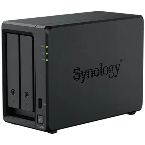 SYNOLOGY  "DS725+", 2-bay, AMD Ryzen 2-core 2.6-3.1Ghz, 1x4Gb+1Slot, 1x2.5GbE, 1x1GbE, 2xM.2 NVMe