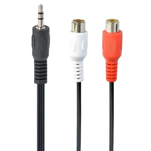 Audio Adapter Cablexpert CCA-406, 3.5mm 3-pin (M) - 2x RCA (F), 0,2m, Black