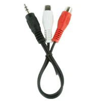 Audio Adapter Cablexpert CCA-406, 3.5mm 3-pin (M) - 2x RCA (F), 0,2m, Black 2