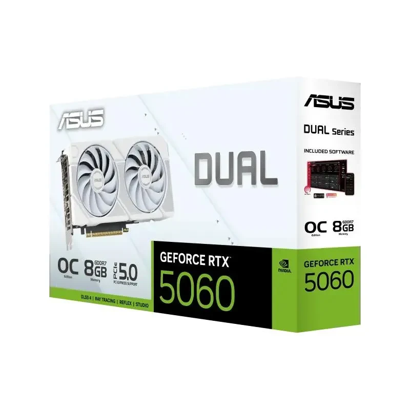 Graphics Card ASUS DUAL-RTX5060-O8G-WHITE, 8GB GDDR7 128bit 6