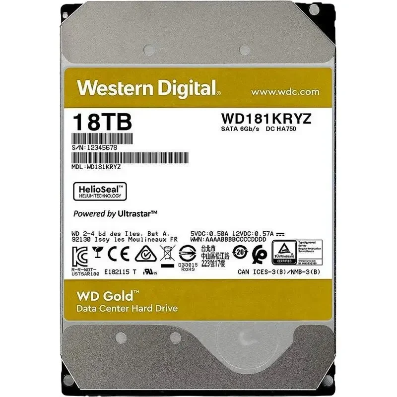 HDD (Spindle Drive) Western Digital WD Gold, 3.5", 18 TB <WD181KRYZ> 4