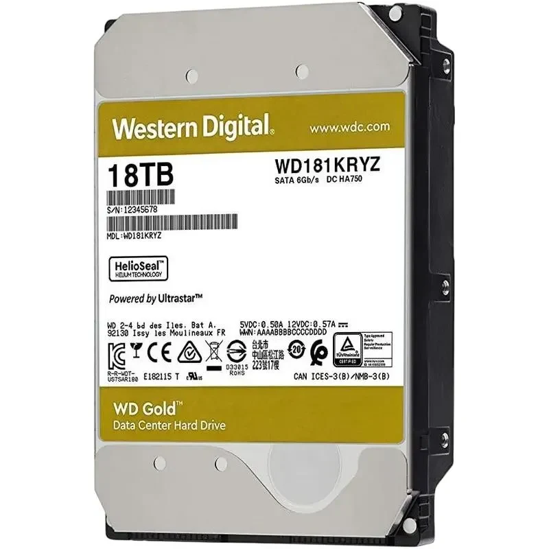 HDD (Spindle Drive) Western Digital WD Gold, 3.5", 18 TB <WD181KRYZ> 2
