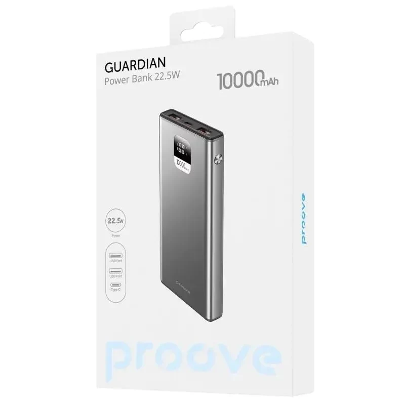 Power Bank 10000mAh Proove Guardian 22,5W,Metal Gray 2