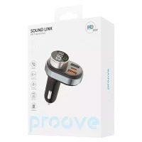 Car Charger Proove FM Launcher Sound Link 30W (PD+QC3.0) Type-C+USB Black 2