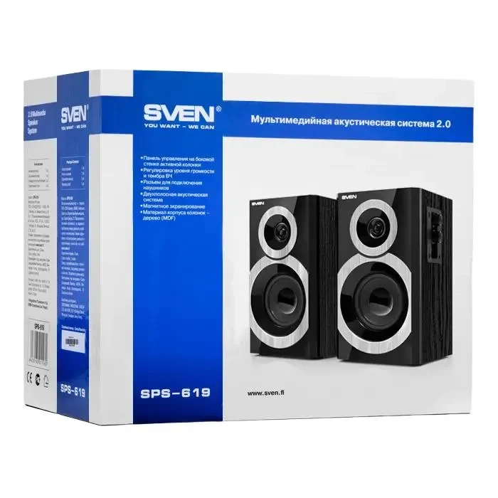 Computer Speakers 2.0 SVEN SPS-619, Black 3