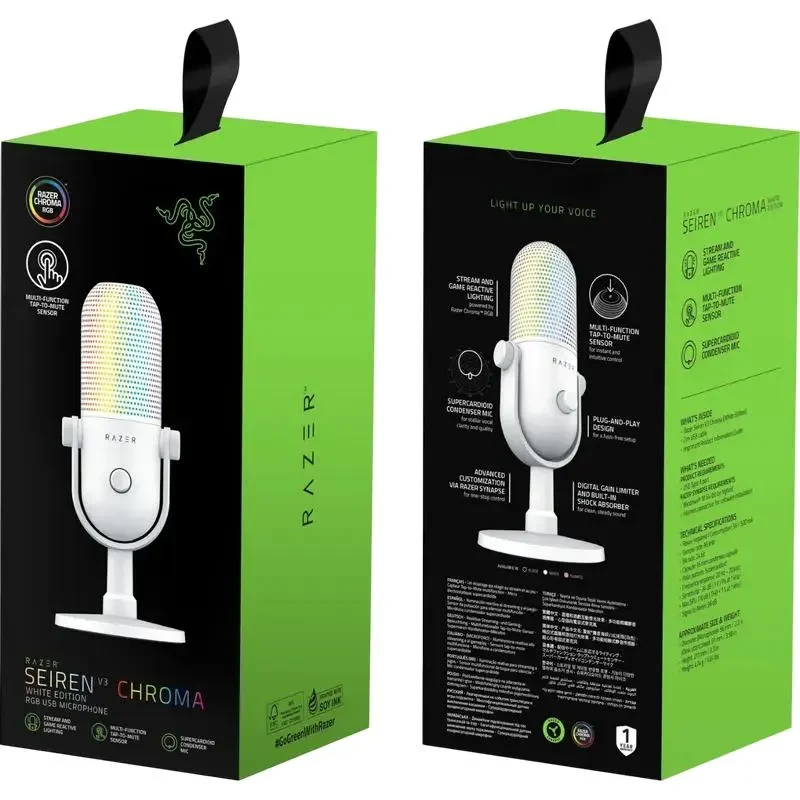 Gaming Microphone Razer Seiren V3 Chroma, Wired Analog, White 4