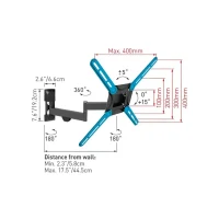 Full Motion Wall Mount BARKAN 3420, Black 2