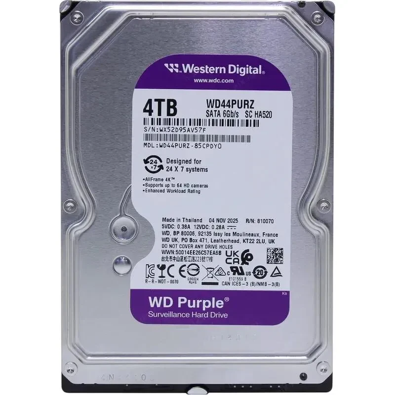 HDD (Spindle Drive) Western Digital WD Purple, 3.5", 4 TB <WD44PURZ> 4
