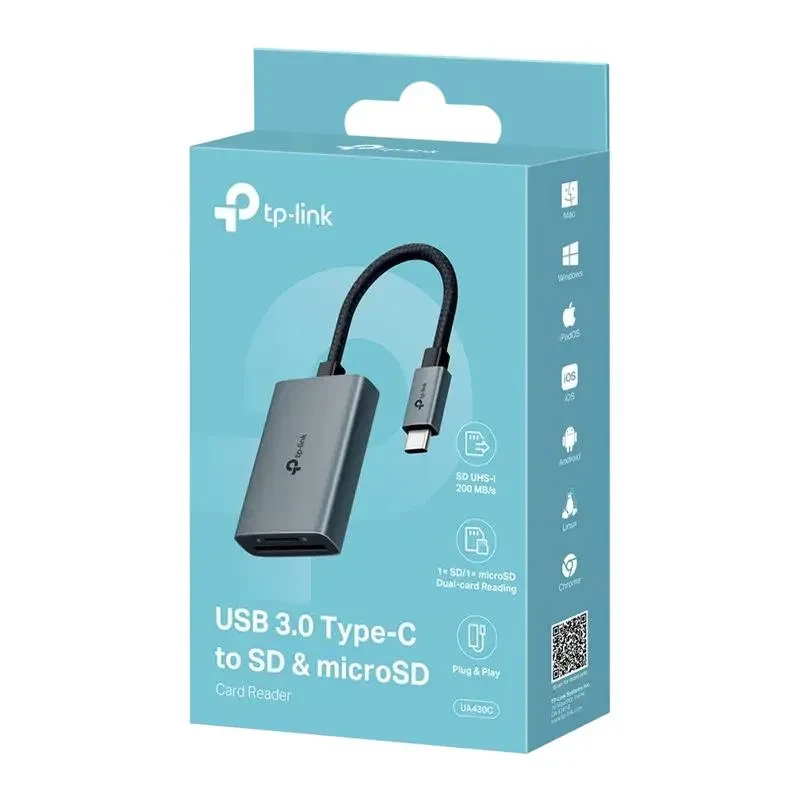 Memory Card Reader TP-LINK UA430C, USB Type-C, Grey 3