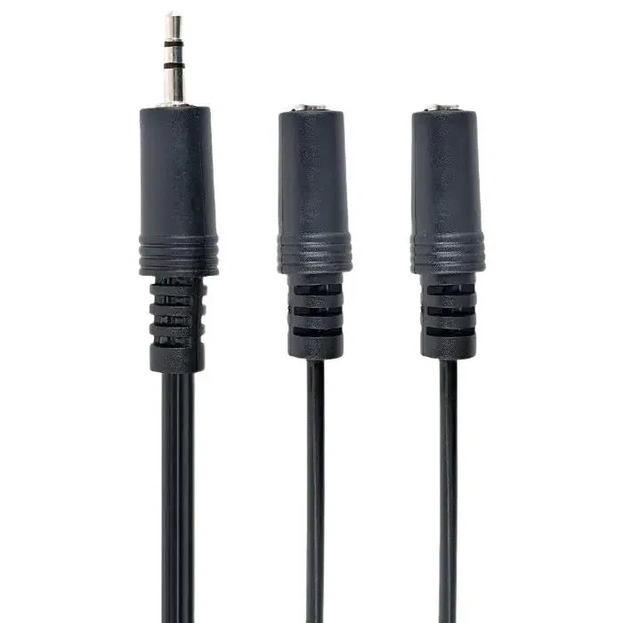 Audio Cable Cablexpert CCA-415, 3.5mm 3-pin (M) - 2x 3.5mm 3-pin (F), 5m, Black 2