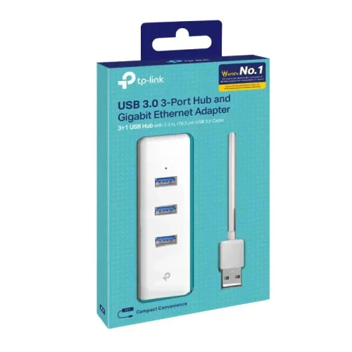 Adaptor USB 3.0 UE330 2 ?n 1- Adaptor Gigabit Ethernet & 3-Port Hub UE330 TP-LINK