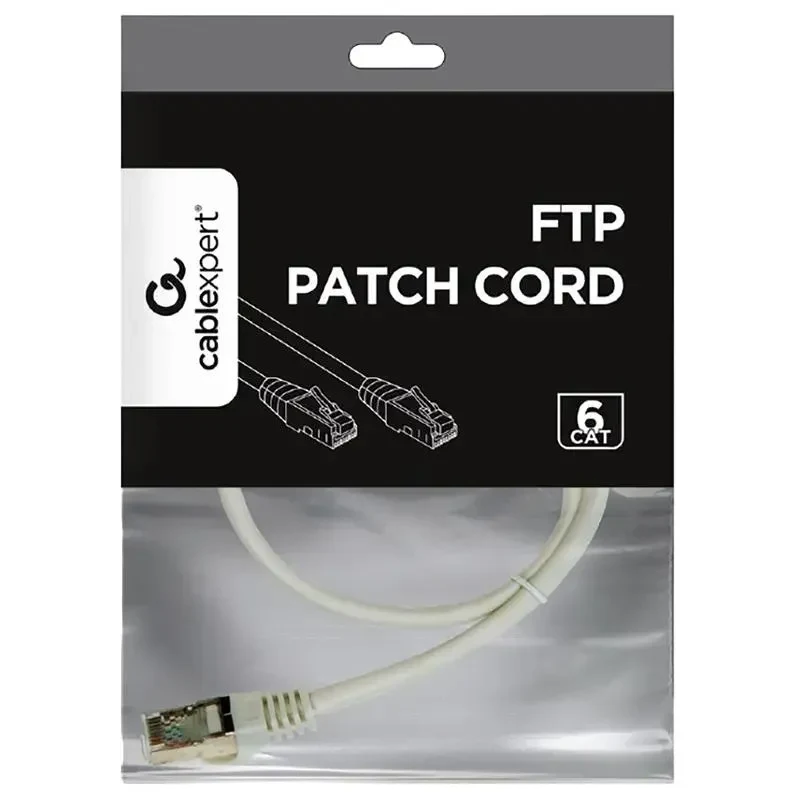 Patch cord Cablexpert PP6-0.5M, Cat6 FTP , 0,5m, Grey 2