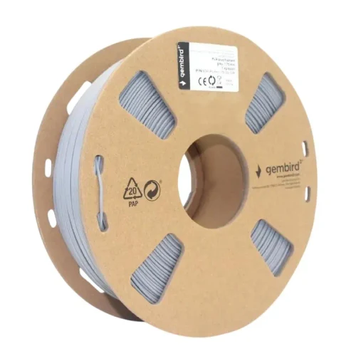 Filament for 3D printer Gembird 3DP-PLA+1.75-02-GR, PLA+, Grey, 1.75 mm, 1kg