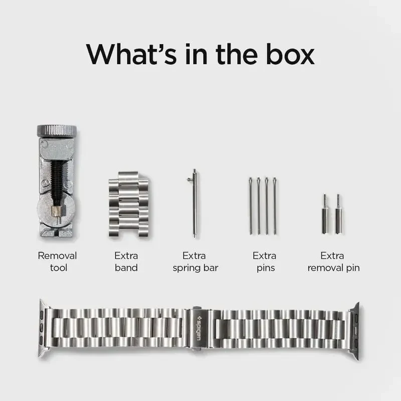 Watch Strap Spigen Modern Fit, Stainless steel, Silver 5