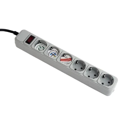 Power Strip Gembird GMB SPG6-B-6C, 6 Outlets, 1,8 m, Grey