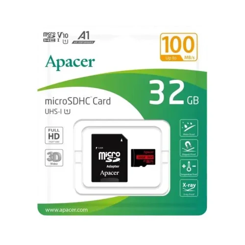 Memory Card Apacer microSDHC UHS-I U1 Class 10, 32GB 