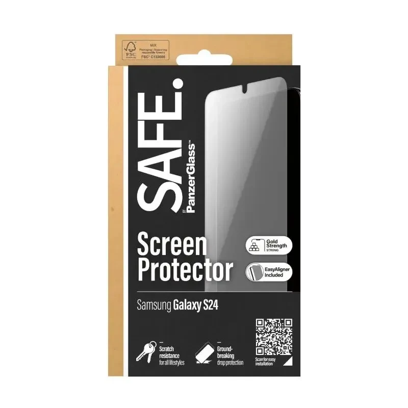 Screen Protector Glass PanzerGlass SAFE. Ultra-Wide Fit Samsung Galaxy S24, Transparent 2