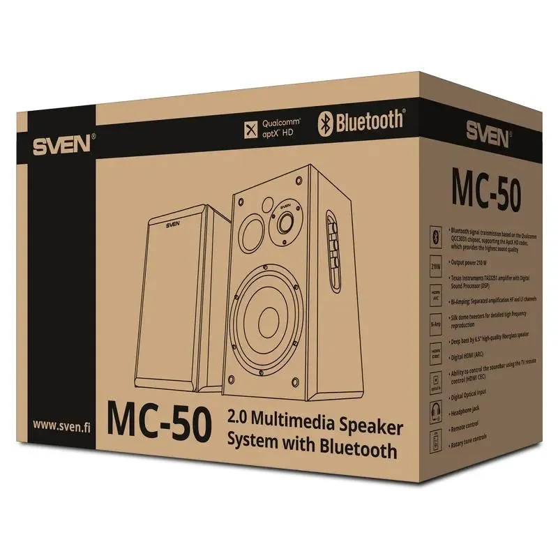 Portable Speakers 2.0 CH SVEN MC-50, Black 7