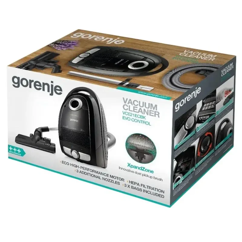 Vacuum Cleaner Gorenje VCE21ECBK, Black 2