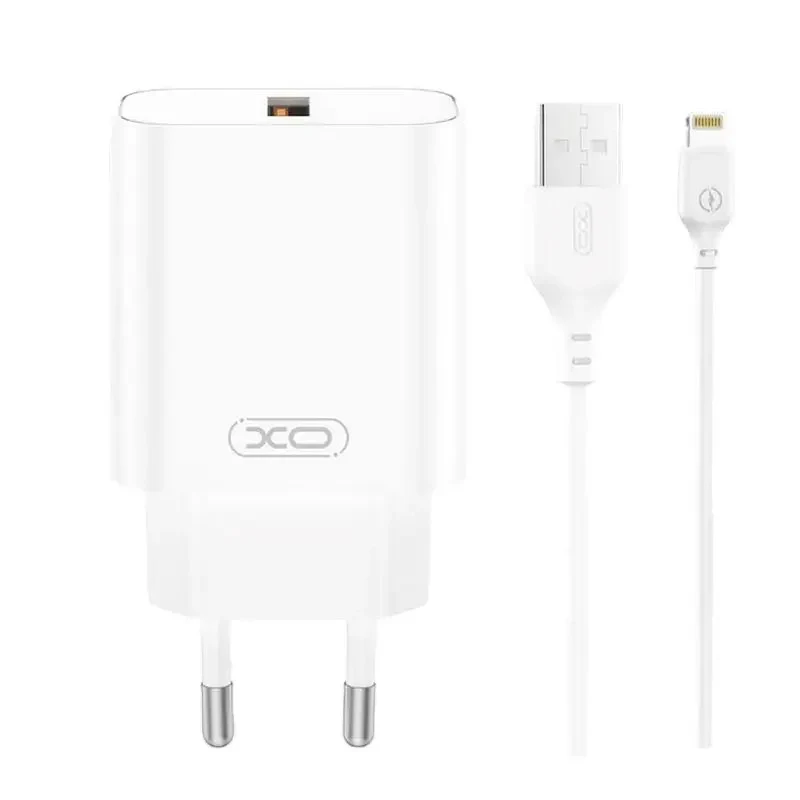 Wall Charger XO CE33 + Lightning, 18W, White 2