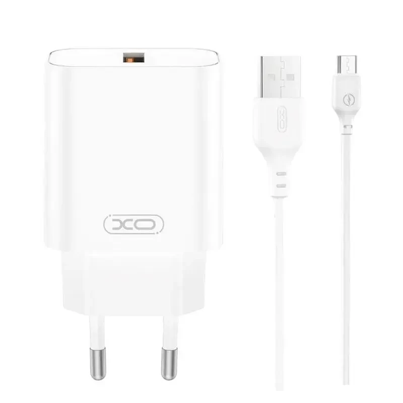 Wall Charger XO CE33 + MicroUSB, 18W, White 3