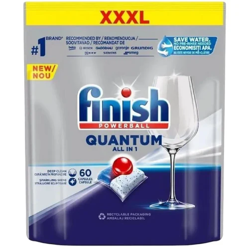 Dishwasher tablets Finish Quantum Regular All in One, 60 pcs